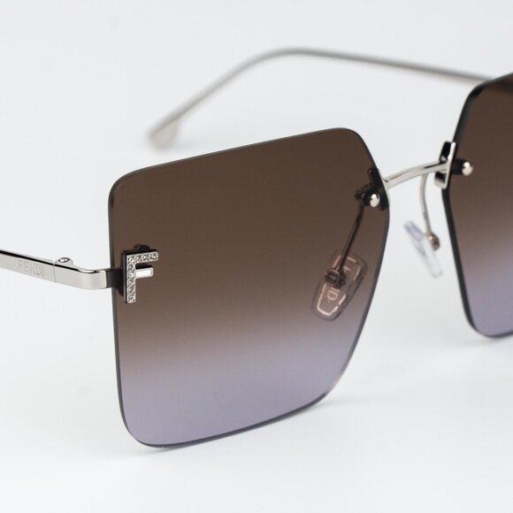 Fendi FIRST Women Sunglasses Square Endura Gold Smoke FE4082US 16Z BRAND NEW - Picture 5 of 14